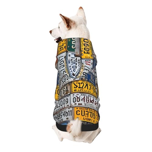 Hunde-Kapuzenpullover, stilvolle Hundekleidung, bedruckt, Haustierkleidung, Streetwear, Sweatshirt, Trainingsanzüge, Outfit für Hunde, Welpen, Größe XL, Nummernschild Hunde-Kapuzenpullover, stilvolle Hundekleidung, bedruckt, Haustierkleidung, Streetwear, Sweatshirt, Trainingsanzüge, Outfit für Hunde, Welpen, Größe XL, Nummernschild von UUYHHGB