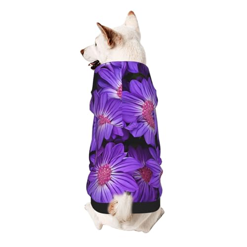 Hunde-Kapuzenpullover, stilvolle Hundekleidung, bedruckt, Haustierkleidung, Streetwear, Sweatshirt, Trainingsanzüge, Outfit für Hunde, Welpen, Größe XL, lila Lilien Hunde-Kapuzenpullover, stilvolle Hundekleidung, bedruckt, Haustierkleidung, Streetwear, Sweatshirt, Trainingsanzüge, Outfit für Hunde, Welpen, Größe XL, lila Lilien von UUYHHGB