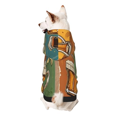 Hunde-Kapuzenpullover, stilvolle Hundekleidung, bedruckt, Haustierkleidung, Streetwear, Sweatshirt, Trainingsanzüge, Outfit für Hunde, Welpen, Größe XS, Bier Hunde-Kapuzenpullover, stilvolle Hundekleidung, bedruckt, Haustierkleidung, Streetwear, Sweatshirt, Trainingsanzüge, Outfit für Hunde, Welpen, Größe XS, Bier von UUYHHGB