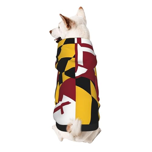 Hunde-Kapuzenpullover, stilvolle Hundekleidung, bedruckt, Haustierkleidung, Streetwear, Sweatshirt, Trainingsanzüge, Outfit für Hunde, Welpen, Größe XS, Flagge von Maryland Hunde-Kapuzenpullover, stilvolle Hundekleidung, bedruckt, Haustierkleidung, Streetwear, Sweatshirt, Trainingsanzüge, Outfit für Hunde, Welpen, Größe XS, Flagge von Maryland von UUYHHGB