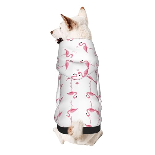 Hunde-Kapuzenpullover, stilvolle Hundekleidung, bedruckt, Haustierkleidung, Streetwear, Sweatshirt, Trainingsanzüge, Outfit für Hunde, Welpen, Größe XS, Flamingos auf Weiß Hunde-Kapuzenpullover, stilvolle Hundekleidung, bedruckt, Haustierkleidung, Streetwear, Sweatshirt, Trainingsanzüge, Outfit für Hunde, Welpen, Größe XS, Flamingos auf Weiß von UUYHHGB