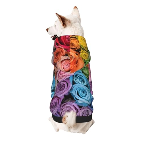 Hunde-Kapuzenpullover, stilvolle Hundekleidung, bedruckt, Haustierkleidung, Streetwear, Sweatshirt, Trainingsanzüge, Outfit für Hunde, Welpen, Größe XS, Regenbogen-Blumen Hunde-Kapuzenpullover, stilvolle Hundekleidung, bedruckt, Haustierkleidung, Streetwear, Sweatshirt, Trainingsanzüge, Outfit für Hunde, Welpen, Größe XS, Regenbogen-Blumen von UUYHHGB