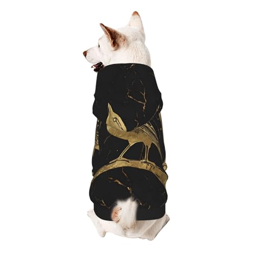 Hunde-Kapuzenpullover, stilvolle Hundekleidung, bedruckt, Haustierkleidung, Streetwear, Sweatshirt, Trainingsanzüge, Outfit für Hunde, Welpen, Größe XS, Schwarz und Gold, Marmorvogel Hunde-Kapuzenpullover, stilvolle Hundekleidung, bedruckt, Haustierkleidung, Streetwear, Sweatshirt, Trainingsanzüge, Outfit für Hunde, Welpen, Größe XS, Schwarz und Gold, Marmorvogel von UUYHHGB