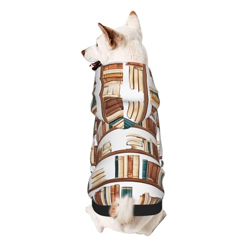 Hunde-Kapuzenpullover, stilvolle Hundekleidung, bedruckt, Haustierkleidung, Streetwear, Sweatshirt, Trainingsanzüge, Outfit für Hunde, Welpen, Größe XXL, Bücherregal-Kollektion und Leiterdruck Hunde-Kapuzenpullover, stilvolle Hundekleidung, bedruckt, Haustierkleidung, Streetwear, Sweatshirt, Trainingsanzüge, Outfit für Hunde, Welpen, Größe XXL, Bücherregal-Kollektion und Leiterdruck von UUYHHGB