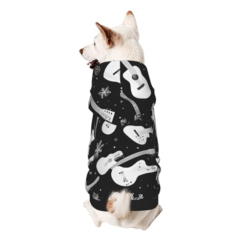 Hunde-Kapuzenpullover, stilvolle Hundekleidung, bedruckt, Haustierkleidung, Streetwear, Sweatshirt, Trainingsanzüge, Outfit für Hunde, Welpen, Größe XXL, Gitarrenmuster Hunde-Kapuzenpullover, stilvolle Hundekleidung, bedruckt, Haustierkleidung, Streetwear, Sweatshirt, Trainingsanzüge, Outfit für Hunde, Welpen, Größe XXL, Gitarrenmuster von UUYHHGB
