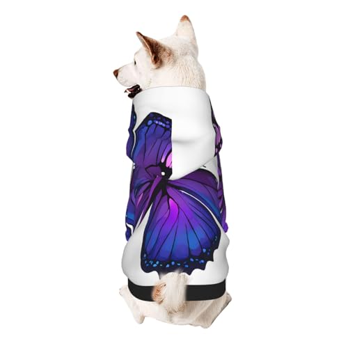 Hunde-Kapuzenpullover, stilvolle Hundekleidung, bedruckt, Haustierkleidung, Streetwear, Sweatshirt, Trainingsanzüge, Outfit für Hunde, Welpen, XXL, lila Schmetterling Hunde-Kapuzenpullover, stilvolle Hundekleidung, bedruckt, Haustierkleidung, Streetwear, Sweatshirt, Trainingsanzüge, Outfit für Hunde, Welpen, XXL, lila Schmetterling von UUYHHGB