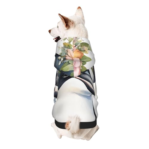 Hunde-Kapuzenpullover, stilvolle Hundekleidung, bedruckt, Haustierkleidung, Streetwear, Sweatshirt, Trainingsanzüge, Outfit für Hunde, Welpen, groß, Pinguin mit Blumen Hunde-Kapuzenpullover, stilvolle Hundekleidung, bedruckt, Haustierkleidung, Streetwear, Sweatshirt, Trainingsanzüge, Outfit für Hunde, Welpen, groß, Pinguin mit Blumen von UUYHHGB