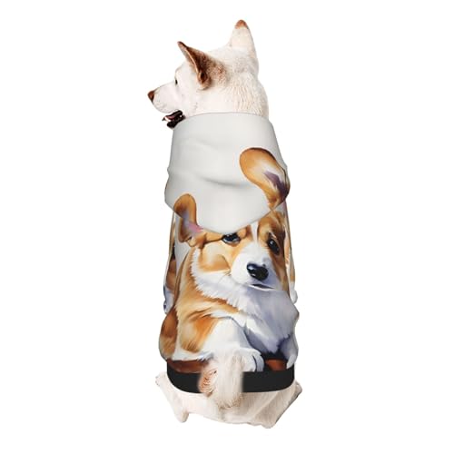 Hunde-Kapuzenpullover, stilvolle Hundekleidung, bedruckt, Haustierkleidung, Streetwear, Sweatshirt, Trainingsanzüge, Outfit für Hunde, Welpen, groß, niedlicher Corgi Hunde-Kapuzenpullover, stilvolle Hundekleidung, bedruckt, Haustierkleidung, Streetwear, Sweatshirt, Trainingsanzüge, Outfit für Hunde, Welpen, groß, niedlicher Corgi von UUYHHGB
