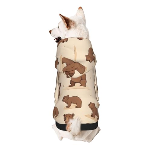 Hunde-Kapuzenpullover, stilvolle Hundekleidung, bedruckt, Haustierkleidung, Streetwear, Sweatshirt, Trainingsanzüge, Outfit für Hunde, Welpen, klein, Cartoon-süßer Bär Hunde-Kapuzenpullover, stilvolle Hundekleidung, bedruckt, Haustierkleidung, Streetwear, Sweatshirt, Trainingsanzüge, Outfit für Hunde, Welpen, klein, Cartoon-süßer Bär von UUYHHGB