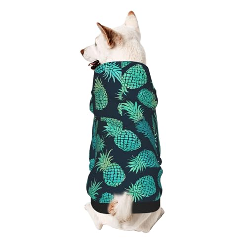 Hunde-Kapuzenpullover, stilvolle Hundekleidung, bedruckt, Haustierkleidung, Streetwear, Sweatshirt, Trainingsanzüge, Outfit für Hunde, Welpen, klein, blaue Ananas Hunde-Kapuzenpullover, stilvolle Hundekleidung, bedruckt, Haustierkleidung, Streetwear, Sweatshirt, Trainingsanzüge, Outfit für Hunde, Welpen, klein, blaue Ananas von UUYHHGB