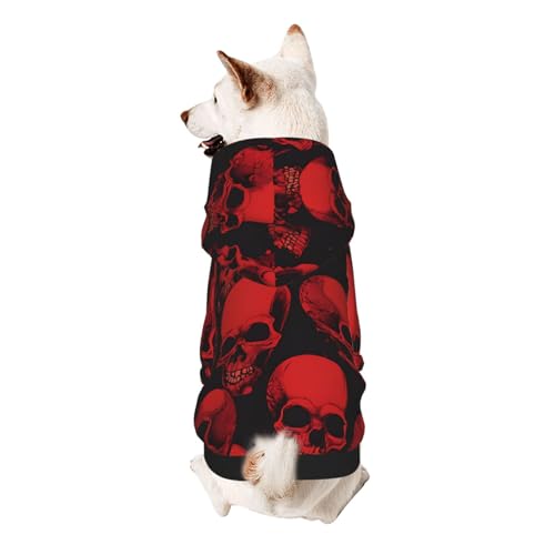 Hunde-Kapuzenpullover, stilvolle Hundekleidung, bedruckt, Haustierkleidung, Streetwear, Sweatshirt, Trainingsanzüge, Outfit für Hunde, Welpen, klein, rote Totenköpfe Hunde-Kapuzenpullover, stilvolle Hundekleidung, bedruckt, Haustierkleidung, Streetwear, Sweatshirt, Trainingsanzüge, Outfit für Hunde, Welpen, klein, rote Totenköpfe von UUYHHGB