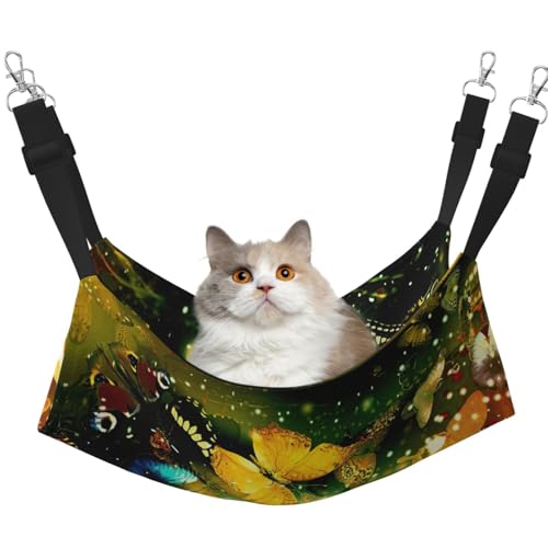 UVBDF Bunte Schmetterlings-Hängematte für Haustiere, verstellbar, für Welpen, Kaninchen, Kleintiere von UVBDF