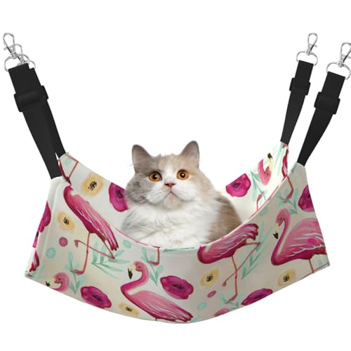 UVBDF Flamingo-Katzen-Hängematte zum Aufhängen, verstellbar, Welpen, Kaninchen, Kleintiere von UVBDF