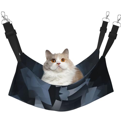 UVBDF Graue Mosaik-Katzen-Hängematte zum Aufhängen von Haustier-Hängematte, Bett, verstellbar, Welpen, Kaninchen, Kleintiere von UVBDF