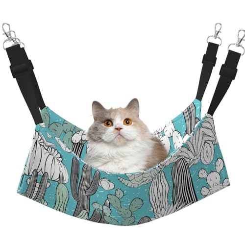 UVBDF Hängematte mit tropischen Pflanzen, Kaktus, Katze, zum Aufhängen, verstellbar, Welpen, Kaninchen, Kleintiere von UVBDF