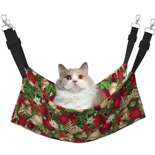 UVBDF Katzenhängematte aus Fichtenblättern, Blumen, Beeren, zum Aufhängen, verstellbar, Welpen, Kaninchen, Kleintiere von UVBDF