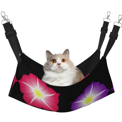 UVBDF Katzenhängematte mit 3 bunten Blumen, zum Aufhängen, verstellbar, Welpen, Kaninchen, Kleintiere von UVBDF