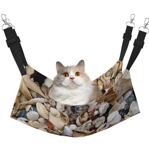 UVBDF Katzenhängematte mit verschiedenen Muscheln zum Aufhängen, verstellbar, Welpen, Kaninchen, Kleintiere von UVBDF