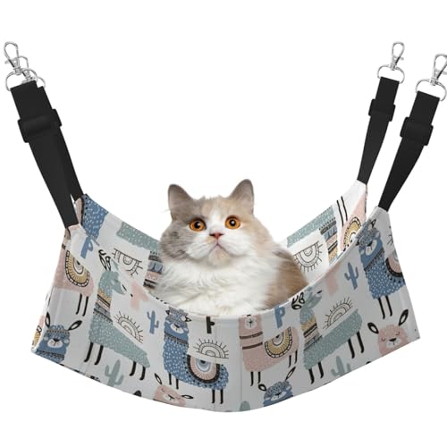 UVBDF Lama Alpaka-Kaktus-Katzen-Hängematte zum Aufhängen, Haustier-Hängematte, Bett, verstellbar, Welpen, Kaninchen, Kleintiere von UVBDF