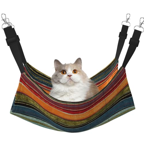UVBDF Regenbogen-Katzen-Hängematte zum Aufhängen, verstellbar, Welpen, Kaninchen, Kleintiere von UVBDF