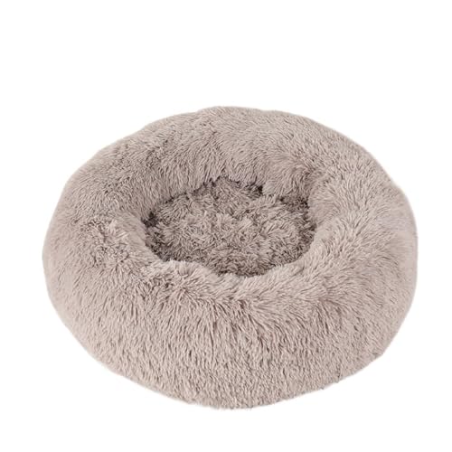 UVDS Katzenbett Haus Donut Rundes Sofa Zubehör Winter Haustierzubehör Warme Produkte Kissen Korb Kätzchen Matte for Katzenhundebetten (Color : Brown, Size : 100cm) von UVDS