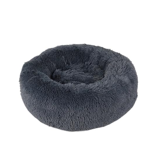 UVDS Katzenbett Haus Donut Rundes Sofa Zubehör Winter Haustierzubehör Warme Produkte Kissen Korb Kätzchen Matte for Katzenhundebetten (Color : Dark Grey, Size : 100cm) von UVDS