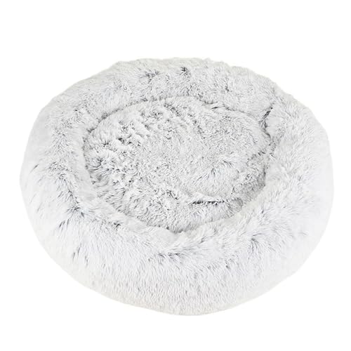 UVDS Katzenbett Haus Donut Rundes Sofa Zubehör Winter Haustierzubehör Warme Produkte Kissen Korb Kätzchen Matte for Katzenhundebetten (Color : Gradient Grey, Size : 100cm) von UVDS