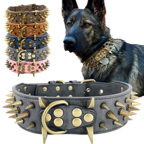 The Mighty Hundehalsband, mit Nieten, für mittelgroße und große Hunde, Größe S, Schwarz The Mighty Hundehalsband, mit Nieten, für mittelgroße und große Hunde, Größe S, Schwarz von UVONOKAY