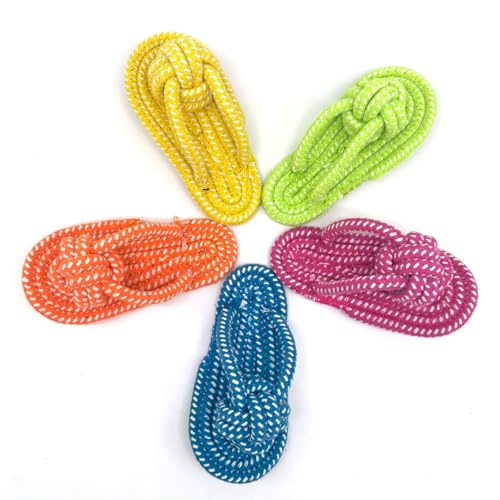 UVONOKAY Langlebiges, gewebtes Flip-Flop-Hunde-Kauspielzeug – 3er-Pack interaktives Seilspielzeug für kleine, mittelgroße und große Hunde – Zahnreinigung & Zahnentlastung, Spielen für drinnen und von UVONOKAY