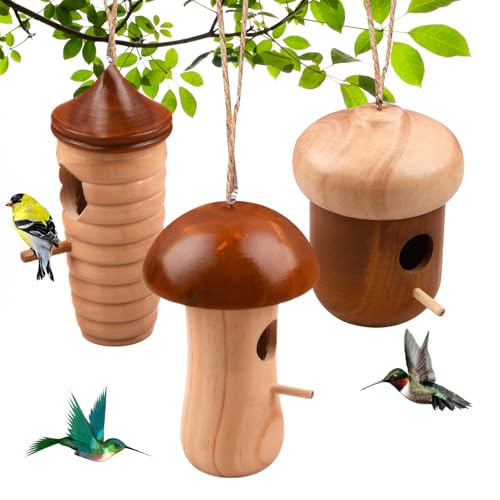 Hummingbird House, 3PCS Holz Hummingbird Häuser für Außen- von UWEOTYYY