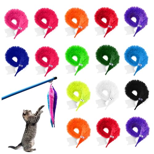 Wiggly Worms Spielzeug, Würmer weiche Spielzeugfarbe unsichtbarer Twisty Caterpillar 16 Farben Katze für Kinder Trick Carnival Party bevorzugt 16pcs, Twisty Worm Wiggly Worms Spielzeug, Würmer weiche Spielzeugfarbe unsichtbarer Twisty Caterpillar 16 Farben Katze für Kinder Trick Carnival Party bevorzugt 16pcs, Twisty Worm von UWEOTYYY