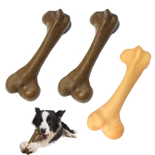 UXVA Hundespielzeug für aggressive Kauer, Nylon-Hundeknochen, unzerstörbares Hundespielzeug, langlebig, robust, für Welpen, interaktives Hundespielzeug für mittelgroße und große Rassen, Rind- und von UXVA