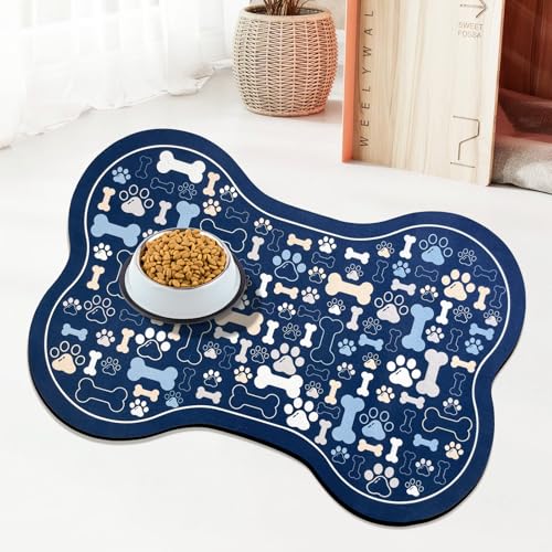 UYDOXCU Futtermatte für Hunde und Katzen, Knochenform, schnell absorbierend, Wassernapf, Platzset mit Gummi-Rückseite, schmutzabweisend, Haustierzubehör, Blau, 30,5 x 61 cm UYDOXCU Futtermatte für Hunde und Katzen, Knochenform, schnell absorbierend, Wassernapf, Platzset mit Gummi-Rückseite, schmutzabweisend, Haustierzubehör, Blau, 30,5 x 61 cm von UYDOXCU