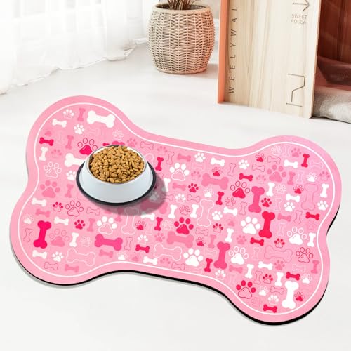 UYDOXCU Futtermatte für Hunde und Katzen, Knochenform, schnell absorbierend, Wassernapf, Platzset mit Gummi-Rückseite, schmutzabweisend, Haustierzubehör, Rosa, 43,2 x 73,2 cm UYDOXCU Futtermatte für Hunde und Katzen, Knochenform, schnell absorbierend, Wassernapf, Platzset mit Gummi-Rückseite, schmutzabweisend, Haustierzubehör, Rosa, 43,2 x 73,2 cm von UYDOXCU