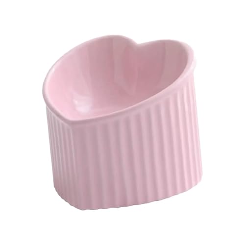 UYFRD Keramik-Napf, geneigt, erhöht, Herzform, rutschfest, niedlich, für Katzen, Kätzchen, kleine Hunde, funktionale Breite 14 cm, handgefertigt, Rosa UYFRD Keramik-Napf, geneigt, erhöht, Herzform, rutschfest, niedlich, für Katzen, Kätzchen, kleine Hunde, funktionale Breite 14 cm, handgefertigt, Rosa von UYFRD