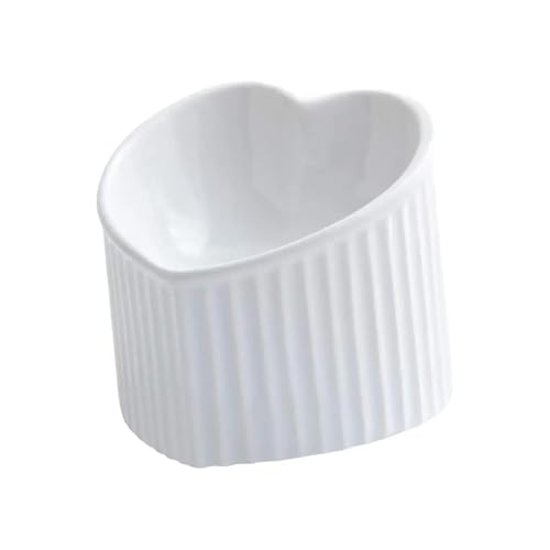 UYFRD Keramik-Napf, geneigt, erhöht, Herzform, rutschfest, niedlich, für Katzen, Kätzchen, kleine Hunde, funktionale Breite 14 cm, handgefertigt, Weiß UYFRD Keramik-Napf, geneigt, erhöht, Herzform, rutschfest, niedlich, für Katzen, Kätzchen, kleine Hunde, funktionale Breite 14 cm, handgefertigt, Weiß von UYFRD