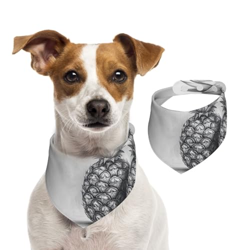Handgezeichnetes Ananas-Hundehalstuch, weich, bequem, verstellbare Passform für Jungen und Mädchen, drei Größen für Katzen und Hunde Handgezeichnetes Ananas-Hundehalstuch, weich, bequem, verstellbare Passform für Jungen und Mädchen, drei Größen für Katzen und Hunde von UYHhgqw