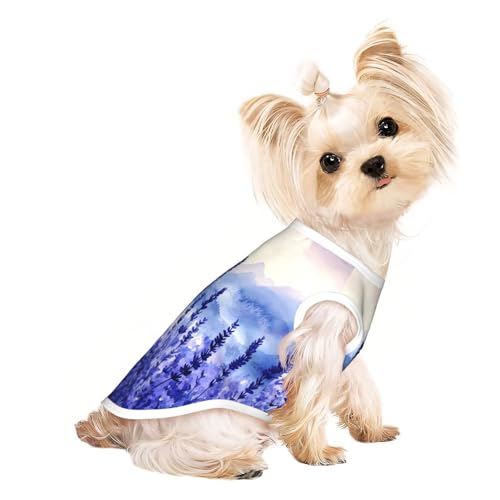 Haustier-T-Shirts für Hunde, Lavendel-Aquarell-Malerei, weiche und atmungsaktive Hundekleidung, einfaches An- und Ausziehen, geeignet für kleine Haustiere Haustier-T-Shirts für Hunde, Lavendel-Aquarell-Malerei, weiche und atmungsaktive Hundekleidung, einfaches An- und Ausziehen, geeignet für kleine Haustiere von UYHhgqw