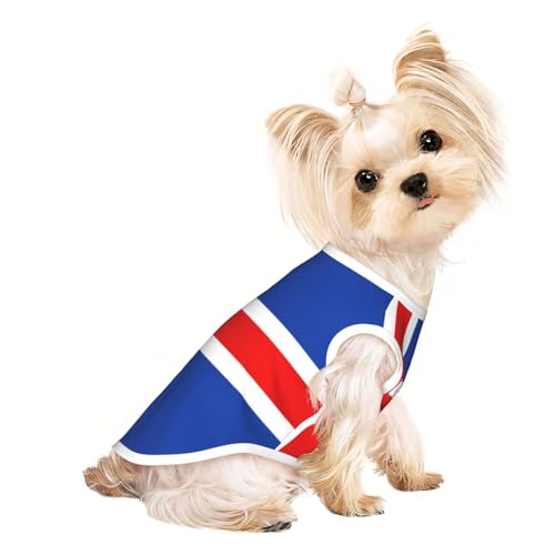 Haustier-T-Shirts für Hunde, Motiv: Flagge Islands, weiche und atmungsaktive Hundekleidung, einfaches An- und Ausziehen, geeignet für kleine Haustiere Haustier-T-Shirts für Hunde, Motiv: Flagge Islands, weiche und atmungsaktive Hundekleidung, einfaches An- und Ausziehen, geeignet für kleine Haustiere von UYHhgqw