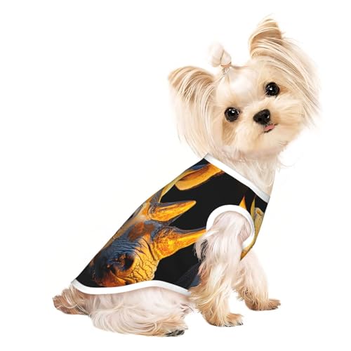 Haustier-T-Shirts für Hunde, Nashorn unter Sonnenuntergang, weiche und atmungsaktive Hundekleidung, einfaches An- und Ausziehen, geeignet für kleine Haustiere Haustier-T-Shirts für Hunde, Nashorn unter Sonnenuntergang, weiche und atmungsaktive Hundekleidung, einfaches An- und Ausziehen, geeignet für kleine Haustiere von UYHhgqw