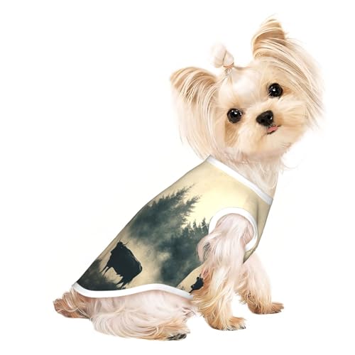 Haustier-T-Shirts für Hunde, Rinderherden auf dem Grasland, weiche und atmungsaktive Hundekleidung, einfaches An- und Ausziehen, geeignet für kleine Haustiere Haustier-T-Shirts für Hunde, Rinderherden auf dem Grasland, weiche und atmungsaktive Hundekleidung, einfaches An- und Ausziehen, geeignet für kleine Haustiere von UYHhgqw