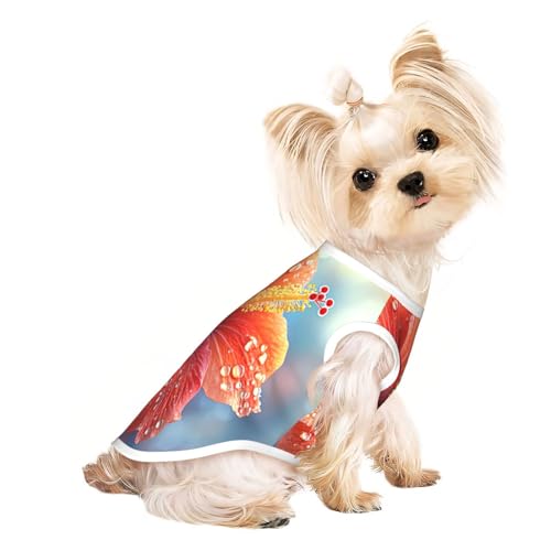 Haustier-T-Shirts für Hunde, exotische Hibiskusblüte, weiche und atmungsaktive Hundekleidung, einfaches An- und Ausziehen, geeignet für kleine Haustiere Haustier-T-Shirts für Hunde, exotische Hibiskusblüte, weiche und atmungsaktive Hundekleidung, einfaches An- und Ausziehen, geeignet für kleine Haustiere von UYHhgqw