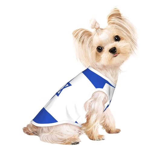 Haustier-T-Shirts mit Israel-Flagge, weiche und atmungsaktive Hundekleidung, einfaches An- und Ausziehen, geeignet für kleine Haustiere von UYHhgqw