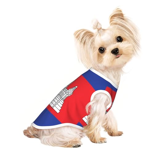 Haustier-T-Shirts mit Kambodscha-Flagge, weiche und atmungsaktive Hundekleidung, einfaches An- und Ausziehen, geeignet für kleine Haustiere Haustier-T-Shirts mit Kambodscha-Flagge, weiche und atmungsaktive Hundekleidung, einfaches An- und Ausziehen, geeignet für kleine Haustiere von UYHhgqw