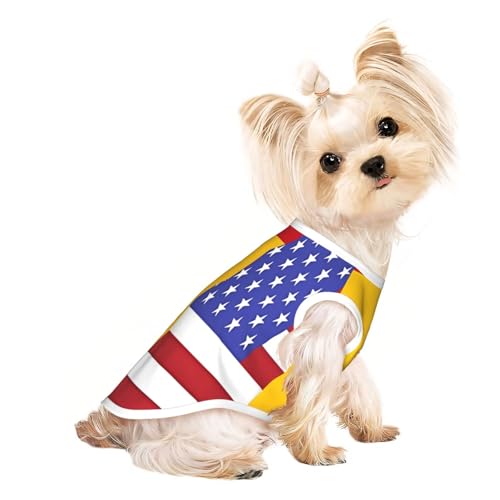 Haustier-T-Shirts mit amerikanischer Spanien-Flagge, weiche und atmungsaktive Hundekleidung, einfaches An- und Ausziehen, geeignet für kleine Haustiere Haustier-T-Shirts mit amerikanischer Spanien-Flagge, weiche und atmungsaktive Hundekleidung, einfaches An- und Ausziehen, geeignet für kleine Haustiere von UYHhgqw