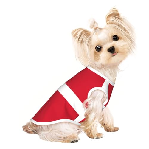 Haustier-T-Shirts mit dänischer Flagge, weiche und atmungsaktive Hundekleidung, einfaches An- und Ausziehen, geeignet für kleine Haustiere Haustier-T-Shirts mit dänischer Flagge, weiche und atmungsaktive Hundekleidung, einfaches An- und Ausziehen, geeignet für kleine Haustiere von UYHhgqw