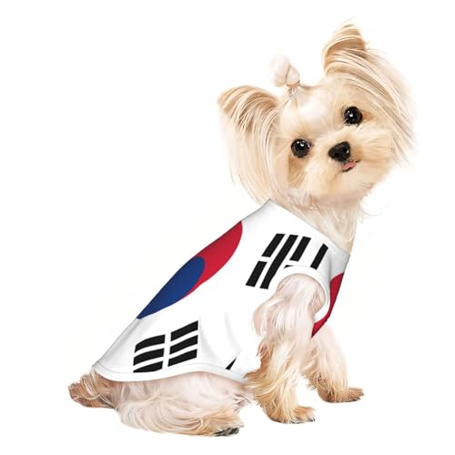 Haustier-T-Shirts mit koreanischer Flagge, weiche und atmungsaktive Hundekleidung, einfaches An- und Ausziehen, geeignet für kleine Haustiere Haustier-T-Shirts mit koreanischer Flagge, weiche und atmungsaktive Hundekleidung, einfaches An- und Ausziehen, geeignet für kleine Haustiere von UYHhgqw