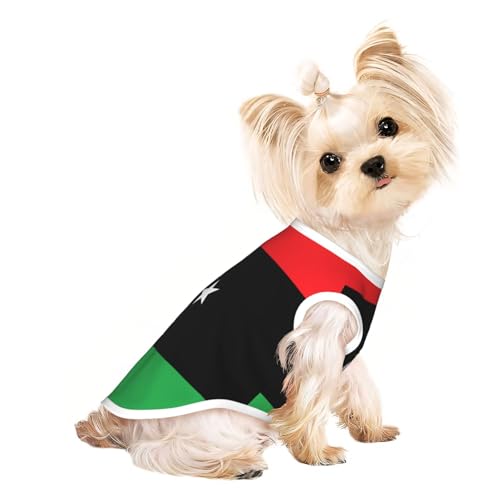 Haustier-T-Shirts mit libyscher Flagge, weiche und atmungsaktive Hundekleidung, einfaches An- und Ausziehen, geeignet für kleine Haustiere Haustier-T-Shirts mit libyscher Flagge, weiche und atmungsaktive Hundekleidung, einfaches An- und Ausziehen, geeignet für kleine Haustiere von UYHhgqw