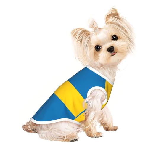 Haustier-T-Shirts mit schwedischer Flagge, weiche und atmungsaktive Hundekleidung, einfaches An- und Ausziehen, geeignet für kleine Haustiere Haustier-T-Shirts mit schwedischer Flagge, weiche und atmungsaktive Hundekleidung, einfaches An- und Ausziehen, geeignet für kleine Haustiere von UYHhgqw