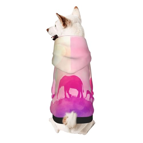 Hunde-Kapuzenpullover, Motiv: Elefantenherde, weiches und atmungsaktives Polyester, für kleine Hunde, Jungen und Mädchen von UYHhgqw